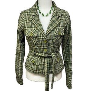 Body Central Green Plaid Jacket